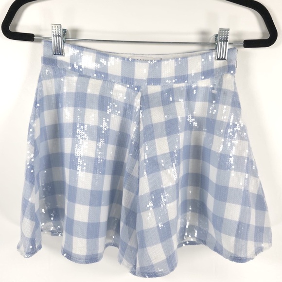 NWOT ASOS DESIGN SET SEQUIN DOULBE BREASTED Suit Blazer Blue Plaid Shorts Size 2 - Picture 11 of 16